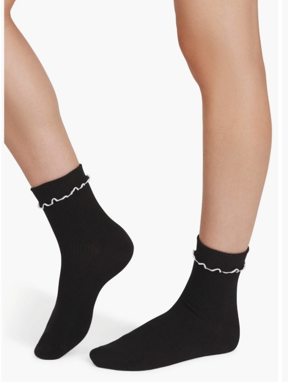 Bombas Ruffle Rib Half Calf Socks- Black - Picture 2 of 11